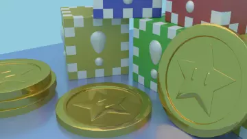Star coins and item boxes from Super Mario
