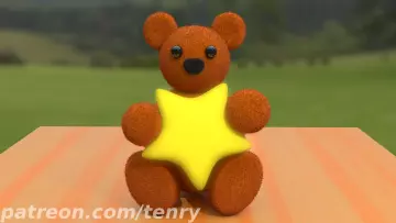 Teddy bear holding a star